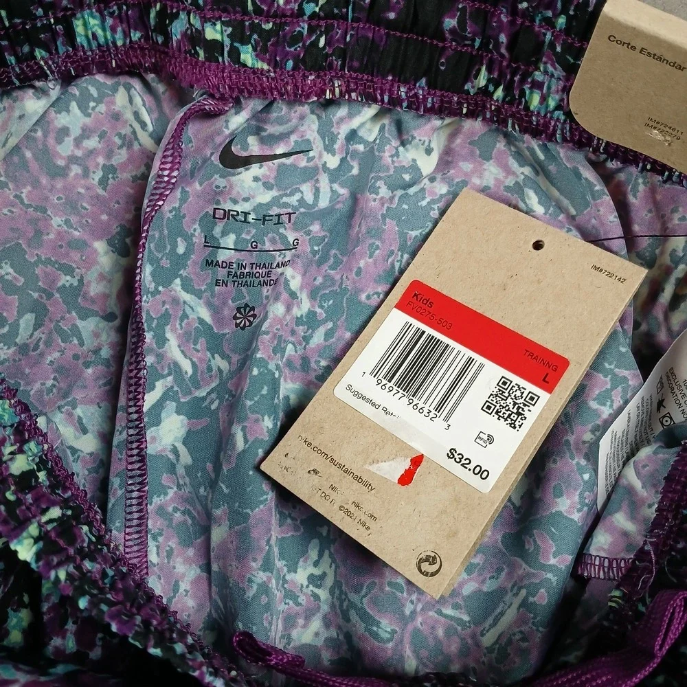NWT‎ Lot of 2 Nike Kids Large Dri-Fit Training Shorts Purple Just Do It T Shirt
